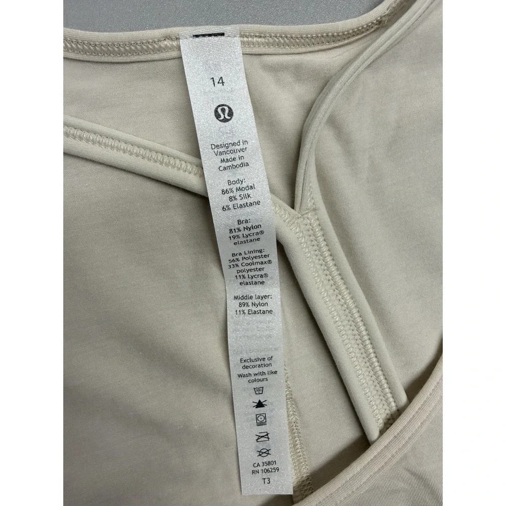 Lululemon Orange Theory Flow Y 2-in-1 Yoga Tank. White Opal. Sz 14. NWT - Picture 9 of 13